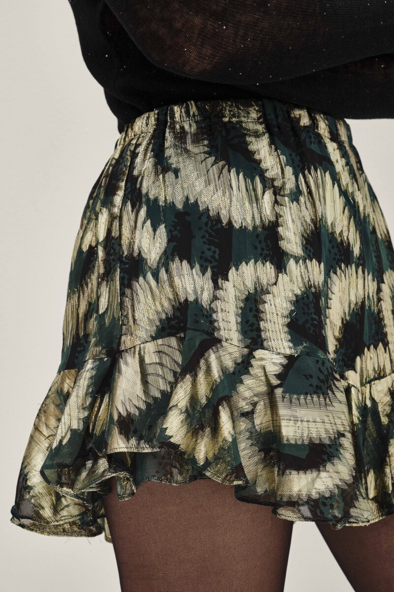 Falda Sienna Wild Lurex Verde