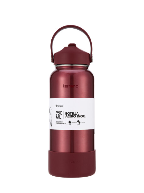 Botella Térmica con Pico 950mL. Rojo Metalizado
