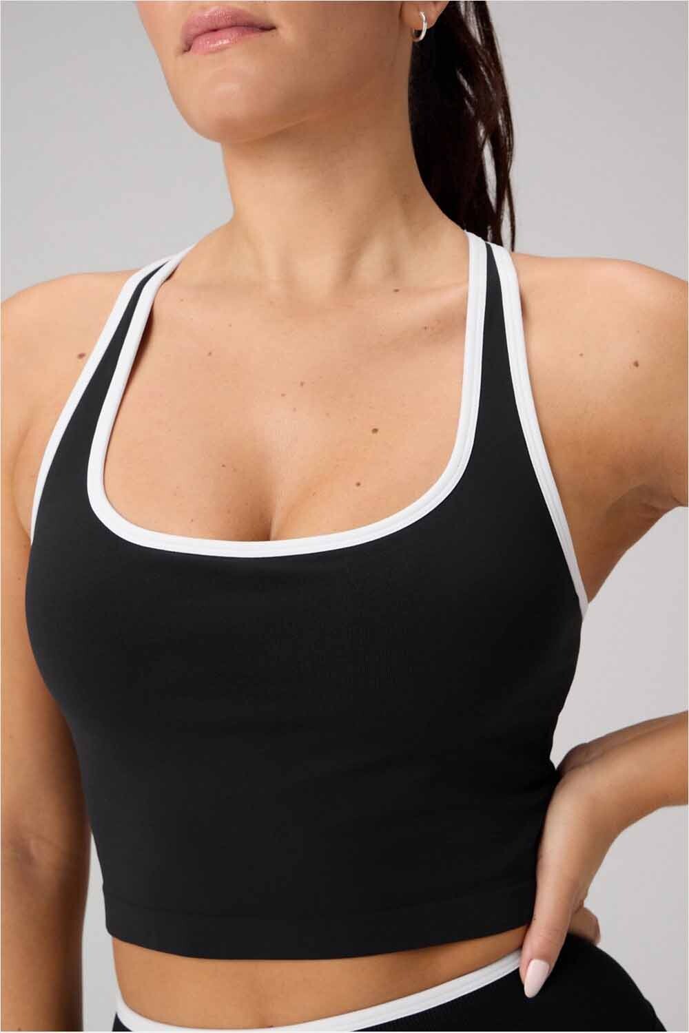 Top Seamless Built-In Bra Mujer Black/Classic White