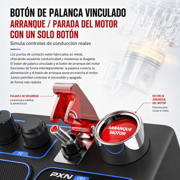 Botonera Gamer Para Simulación De Manejo Pxn Cb1 Control Box BOTONERA SIMULADOR PXN CB1 RGB