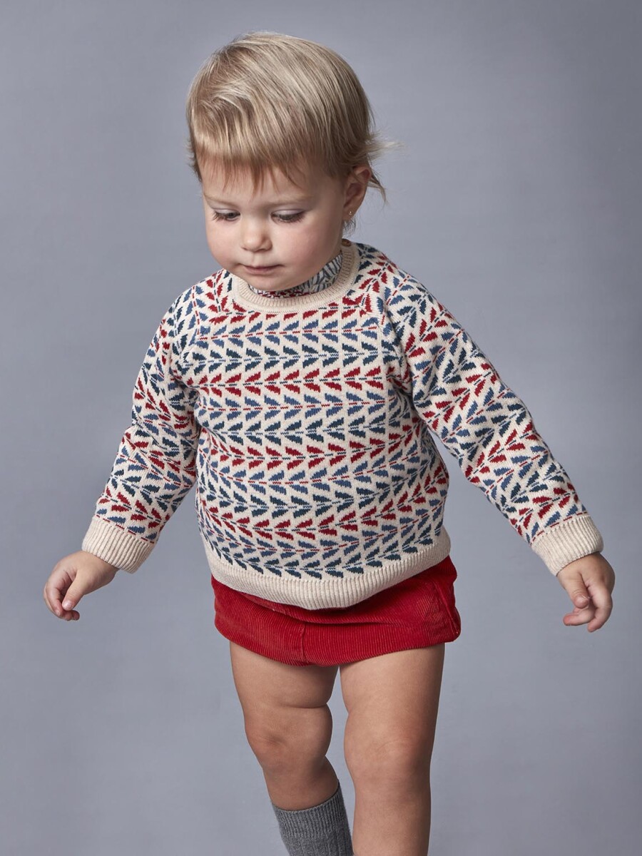 Jsersey De Jaquard Con Lana Rojo