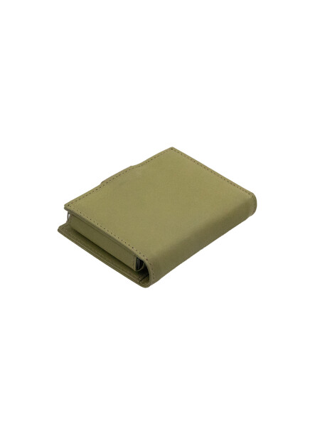 METAL WALLET OLIVE GREEN BROWN
