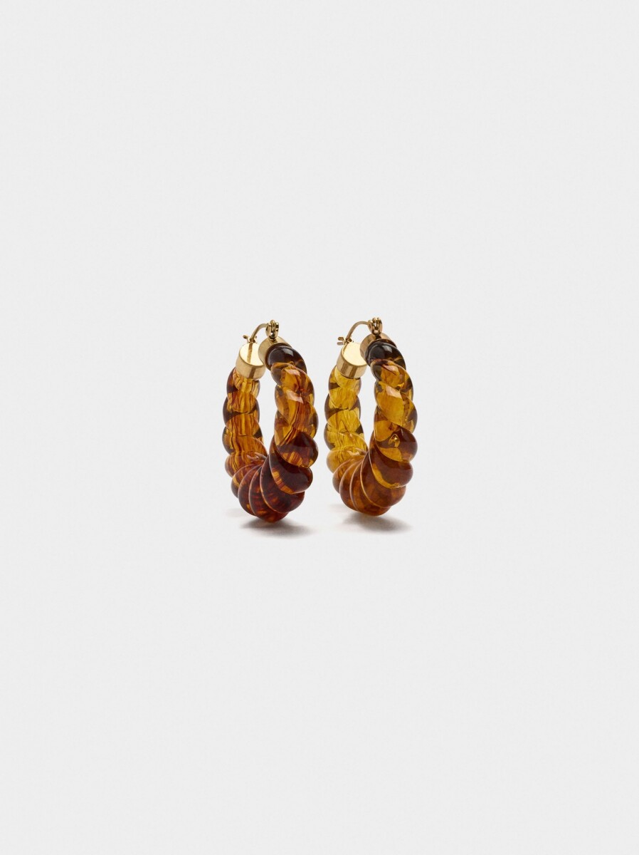 Aros De Resina - marron 
