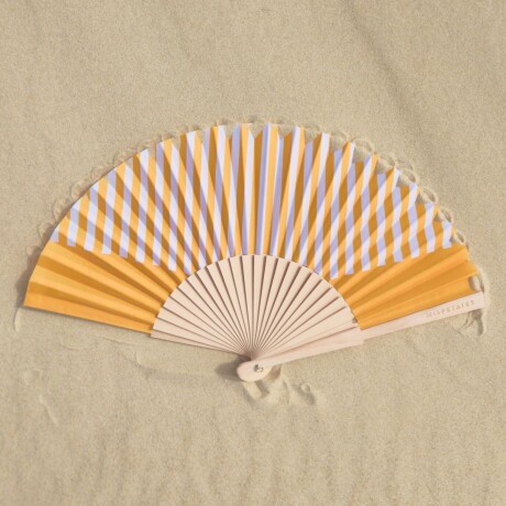 Abanico diseños en amarillo Rayas