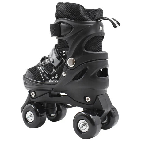 Patines Roller 4 Ruedas Pvc Infantil Ajustable Negro