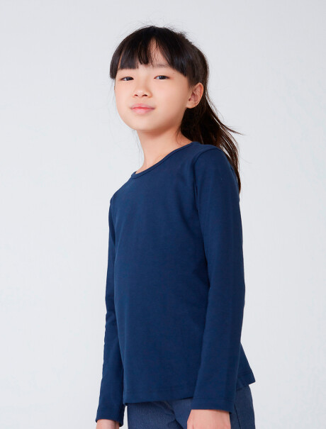 CAMISETA BÁSICA DE NIÑA AZUL