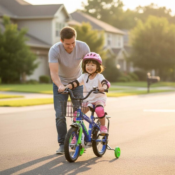 Bicicleta Infantil XMZ Rodado12 Canasto Parrilla Guardabarro Azul 1