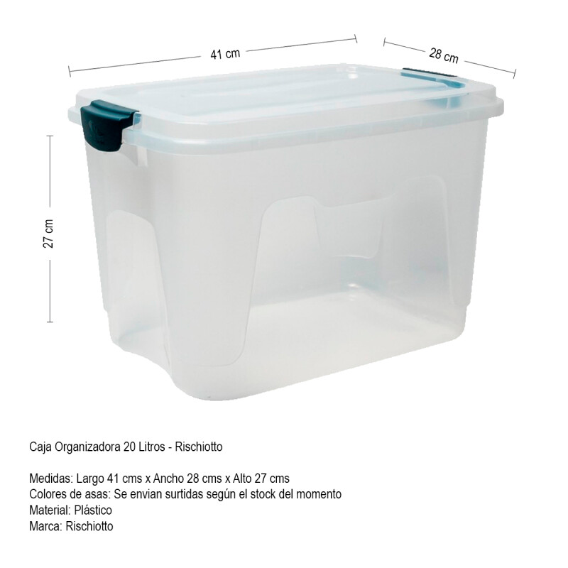 Set x3 Caja organizadora 20 lts Alta TRANSPARENTE