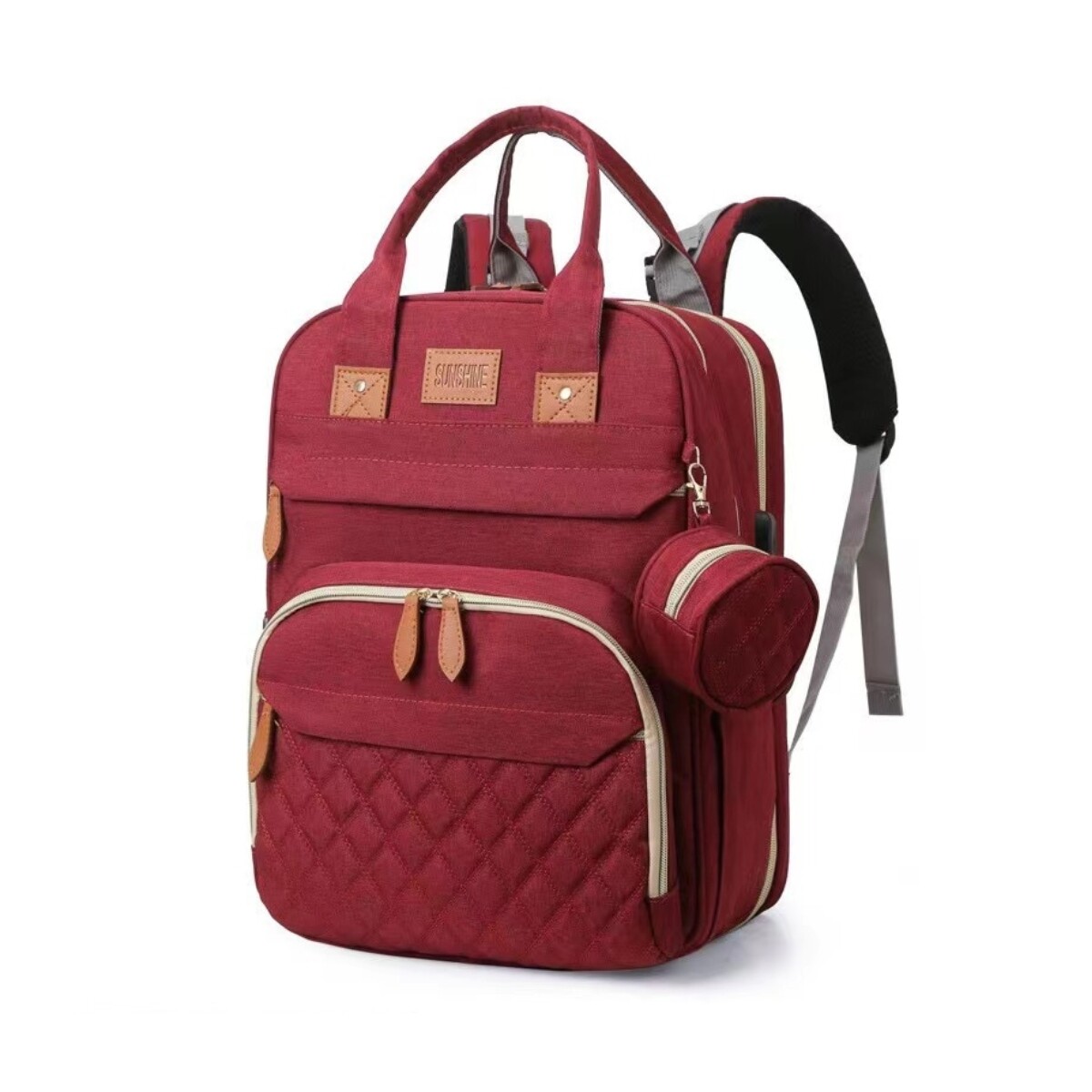 Bolso Mochila Maternal Pañalera Cambiador - ROJO 