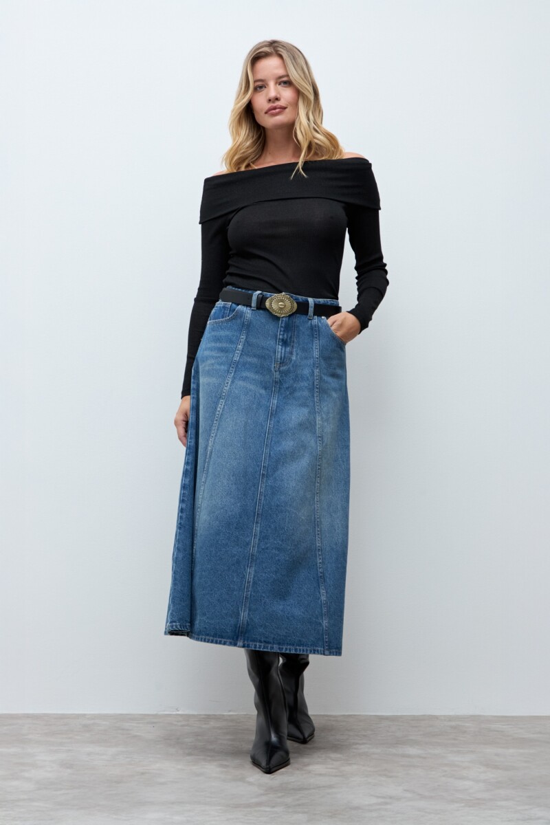 Blusa escote bardot - negro 