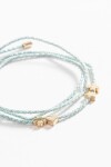 Pulsera cordón dijes metálicos celeste