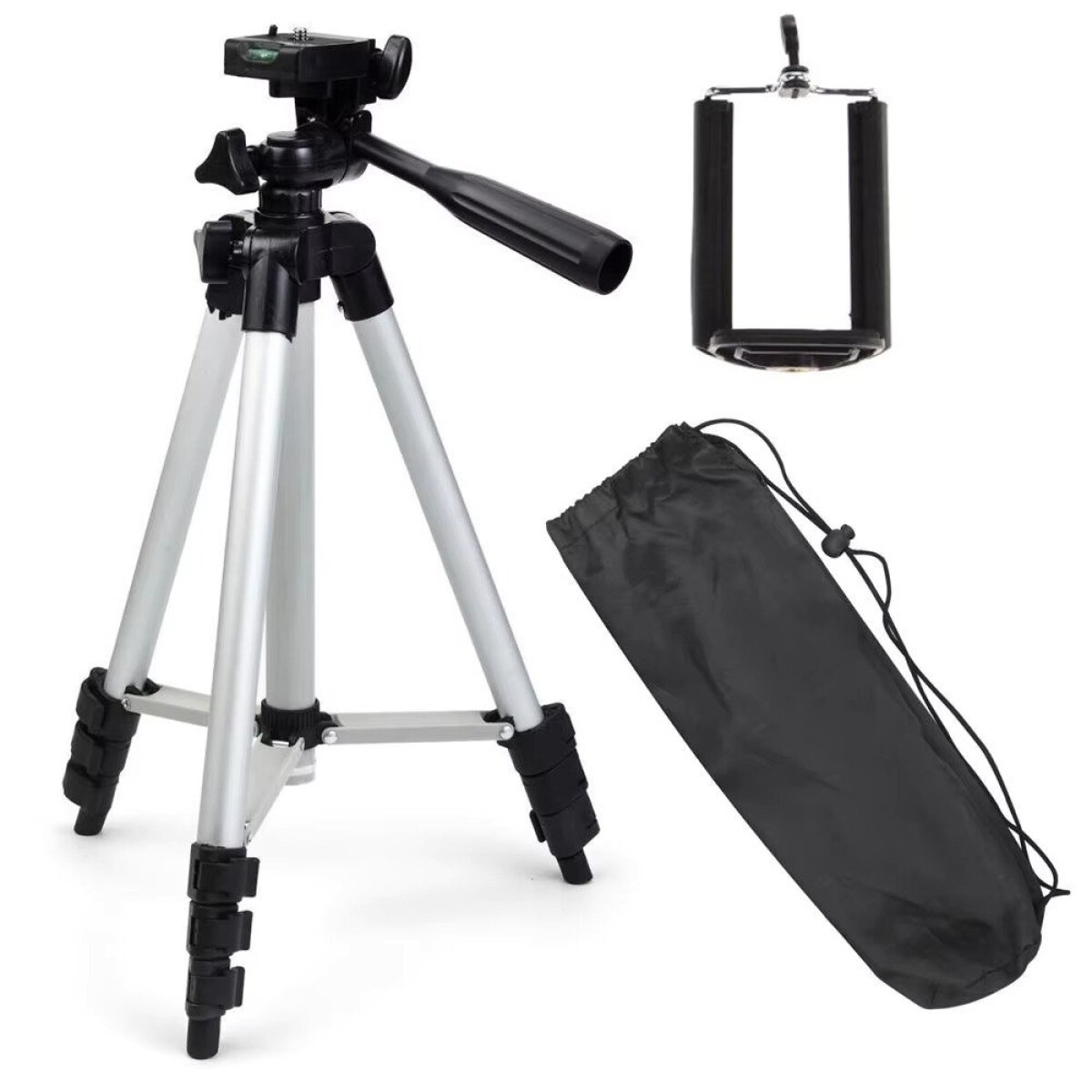 Tripode Profesional Celular 360 Pies De Goma + Estuche 130cm 