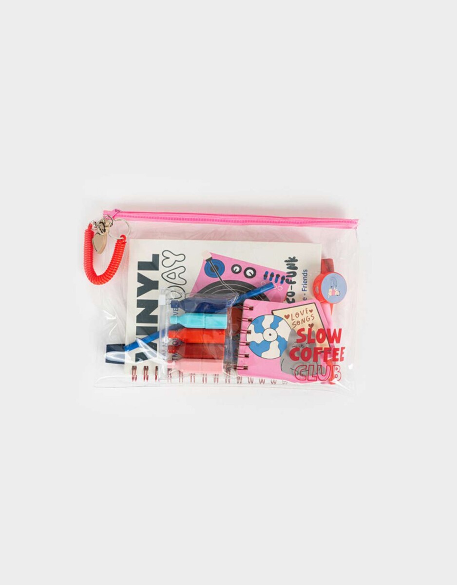 Set De Librería En Estuche De Pvc Con Strap Y Charm - Combinacion Multicolor 