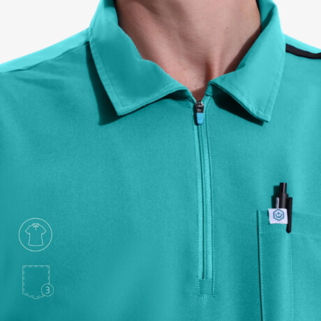 Casaca polo con cierre unisex Turquesa