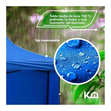 Gazebo reforzado toldo carpa con pared 3x3mt Azul