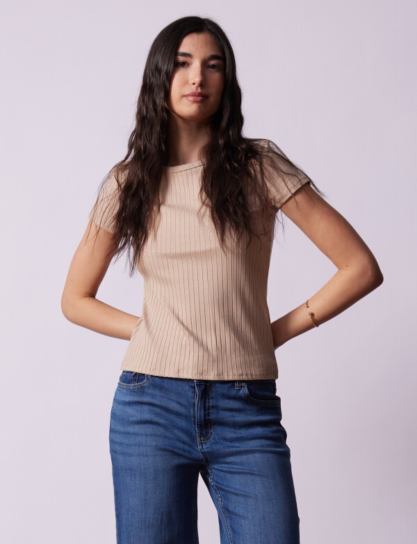 Remera Ribs BEIGE