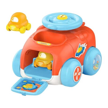 Juego Auto Catapulta + 2 Mini Autitos Plástico Bebé Huanger Naranja