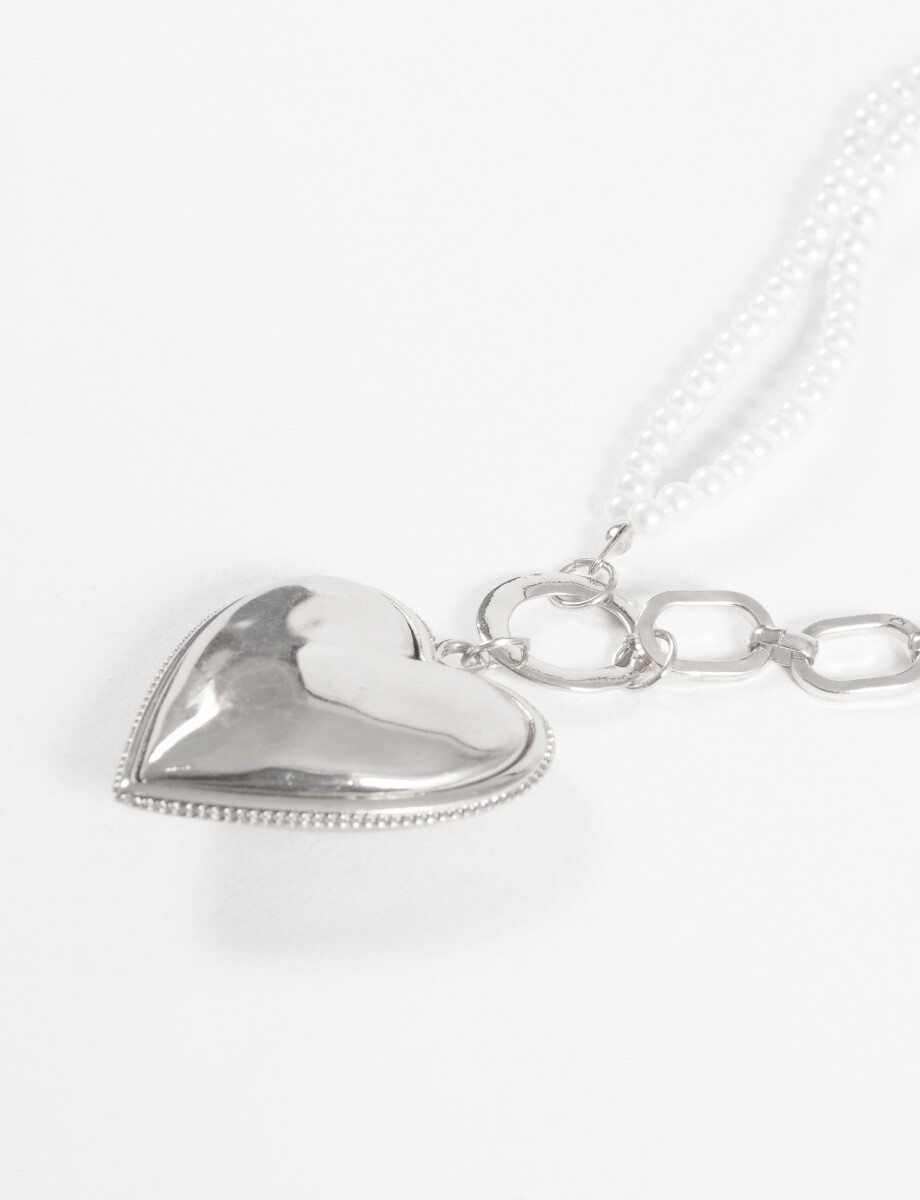 Collar cadena dije cora - plateado 