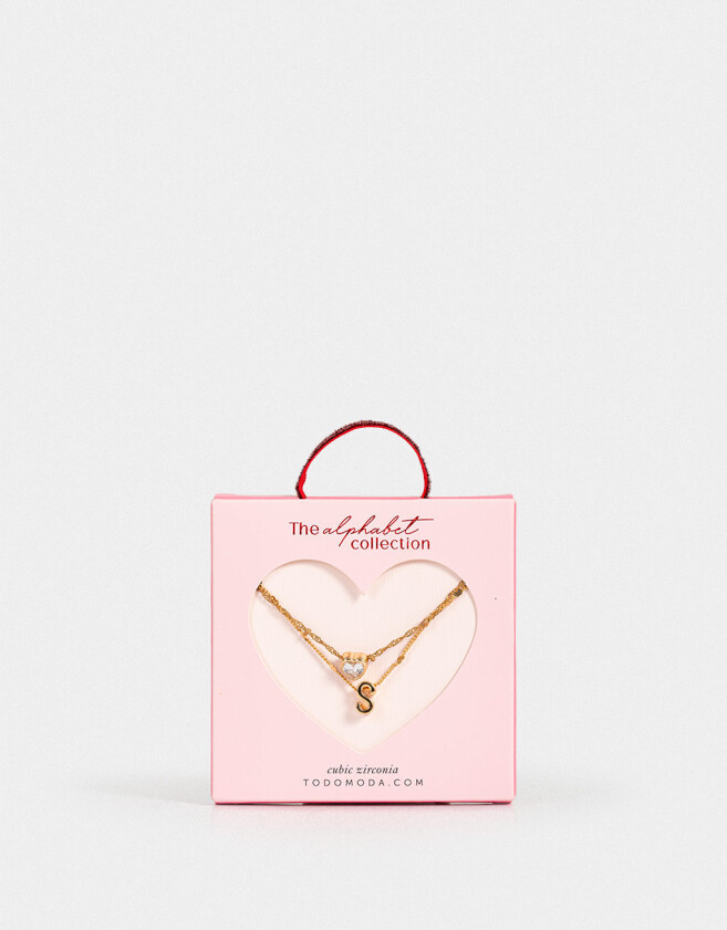 Collares Cortos Con cubic zirconia Collar Corto Cubic Inicial "s" - Dorado