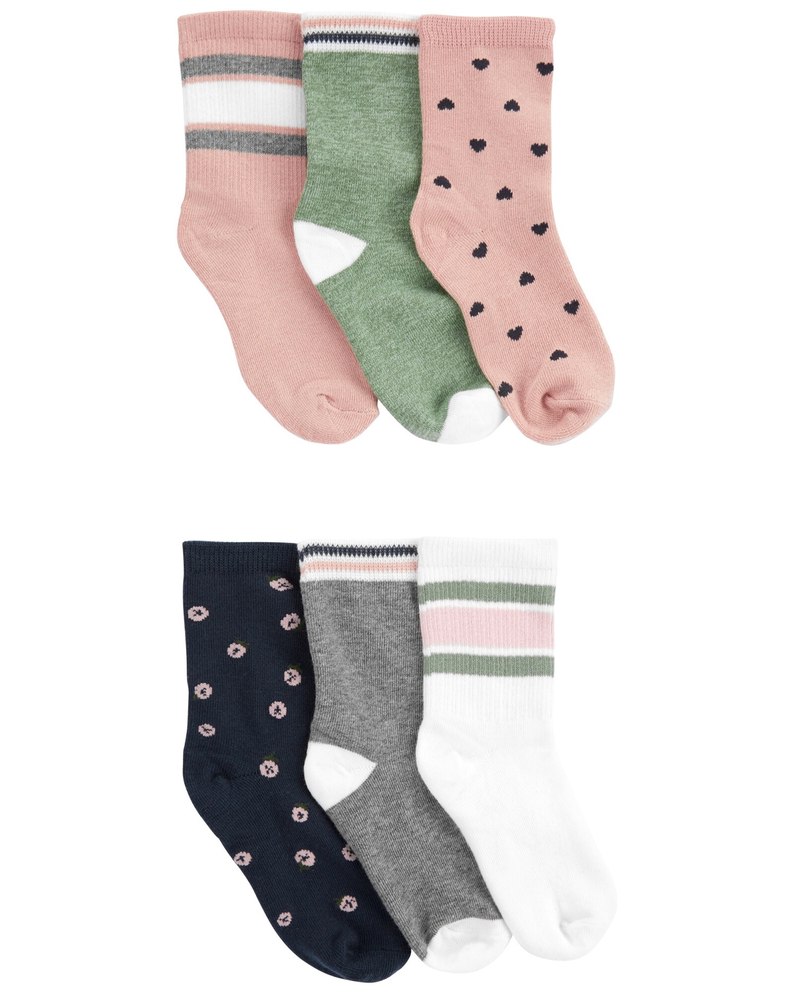 Pack seis pares de medias de algodón diferentes diseños 0