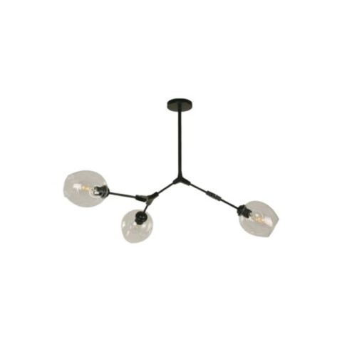 COLGANTE ORION 3L E27 NEGRO Y VIDRIO TRANSPARENTE COLGANTE ORION 3L E27 NEGRO Y VIDRIO TRANSPARENTE