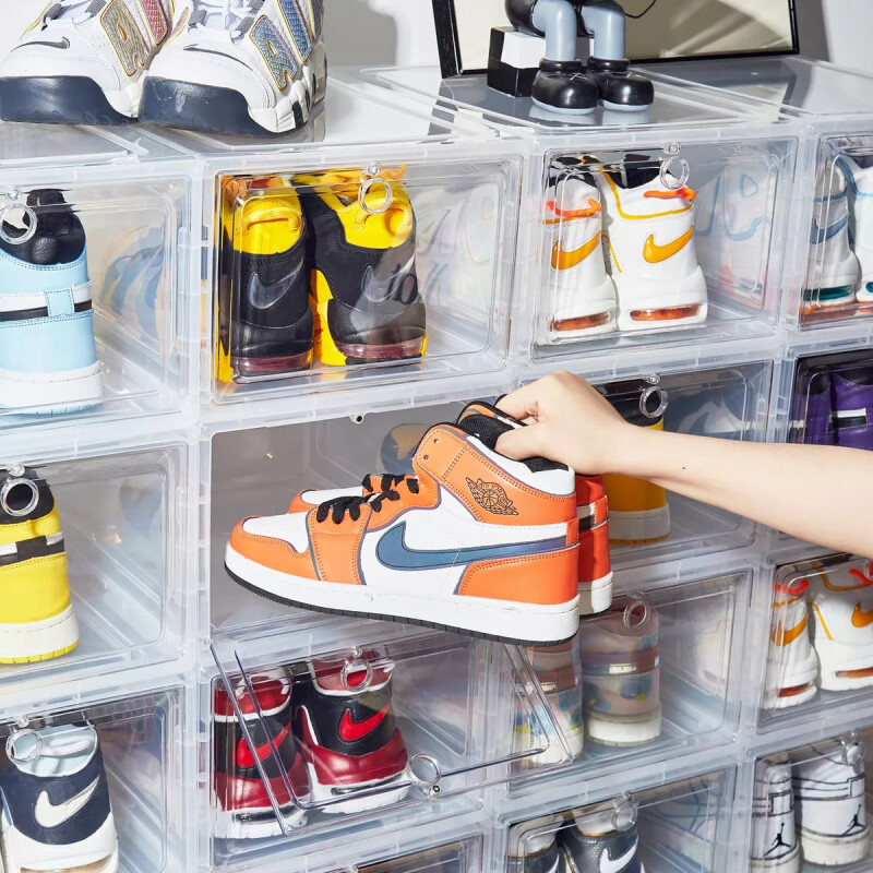 Caja zapatera apilable para ordenar zapatos dura Transparente