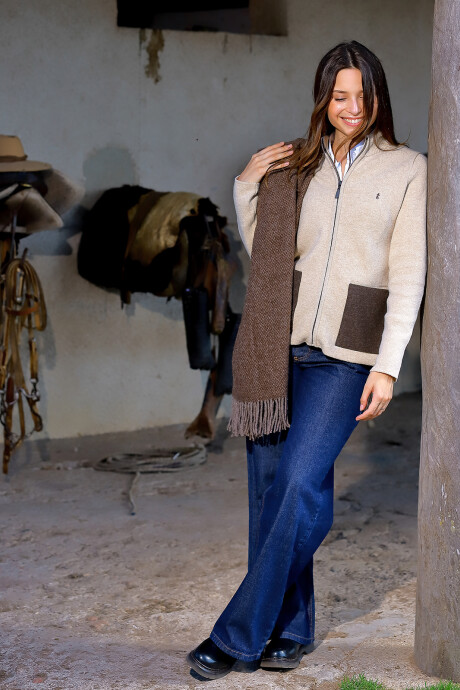 Campera Sicilia Beige con Marrón