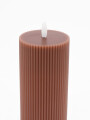 VELA LED PARAFINA LISTRADA MARRON