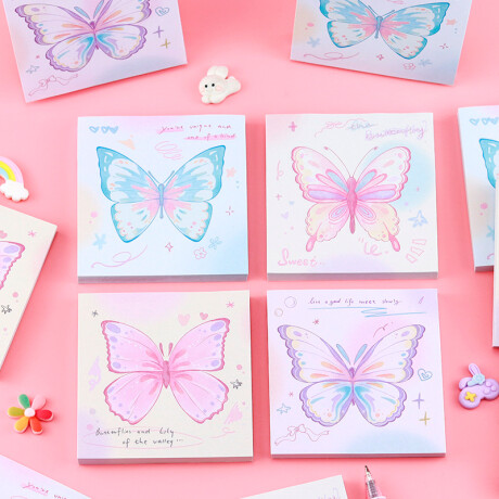 Block De Notas Mariposa Varios Colores Celeste