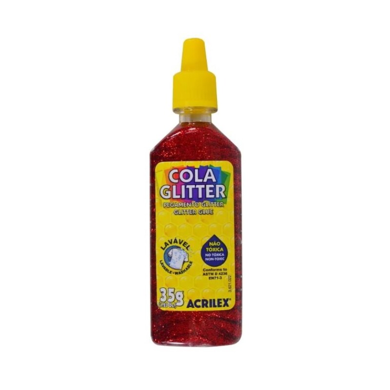 Brillantina Con Goma Roja Acrilex 35 Grs #BRILLANTINA CON GOMA ROJA ACRILEX 35 GRS