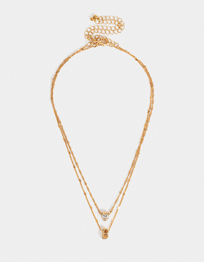 Collares Cortos Con cubic zirconia Collar Corto Cubic Inicial "b" - Dorado