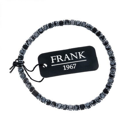 Pulsera de cuero y acero, FRANK Pulsera de cuero y acero, FRANK