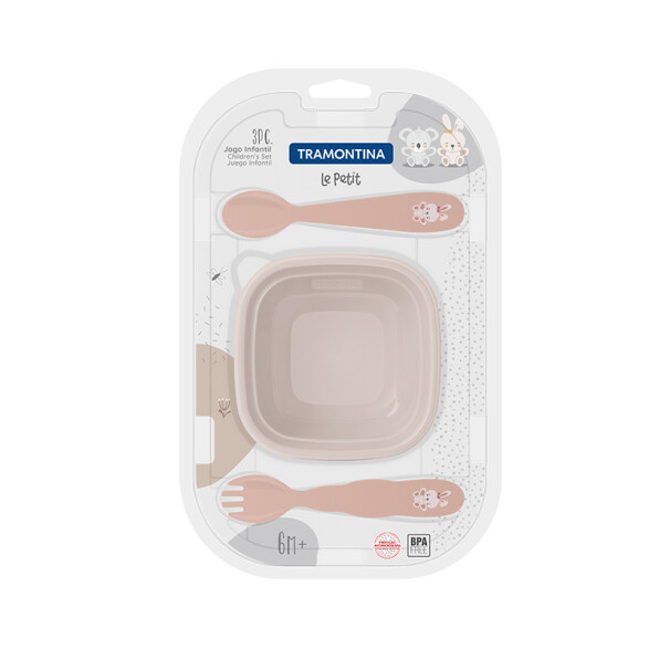 Juego cubieros infantil rosado 3 piezas "LE PETIT" -TRAMONTINA TR5182