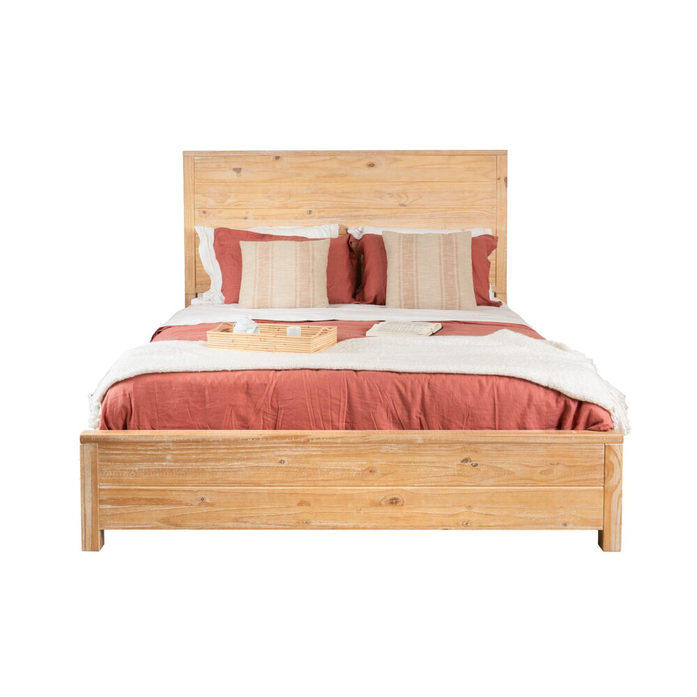 CAMA 2 PLAZAS MADERA NATURAL-BEIGE MONTAUK