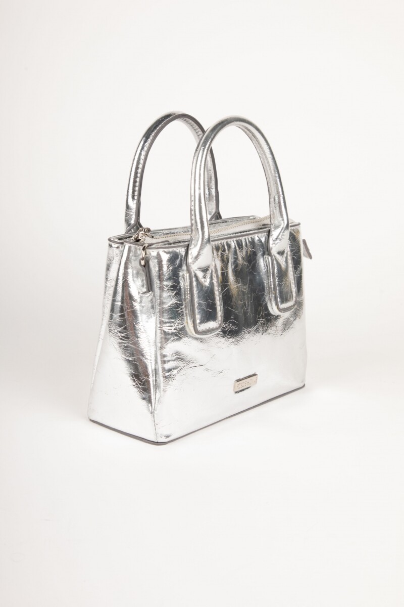 CARTERA MINI TOTE SHINY Plateado