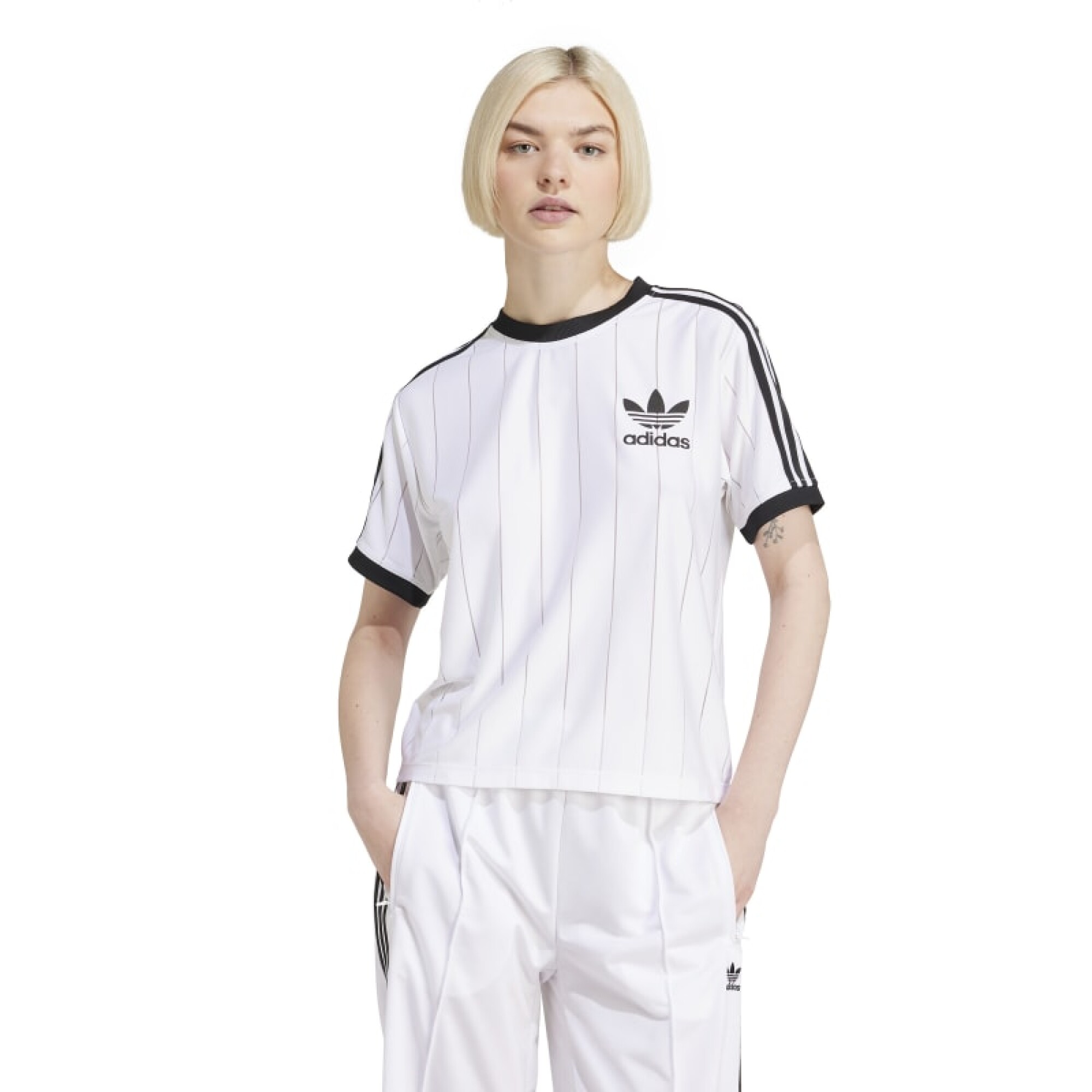 Remera Adidas Adicolor 3 Rayas Blanco Inbox