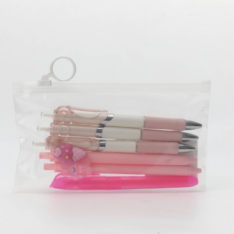 SET DE BOLÍGRAFO NEGRO + BOLÍGRAFO DE GEL NEGRO + RESALTADOR ROSA (6 PIEZAS) SET DE BOLÍGRAFO NEGRO + BOLÍGRAFO DE GEL NEGRO + RESALTADOR ROSA (6 PIEZAS)