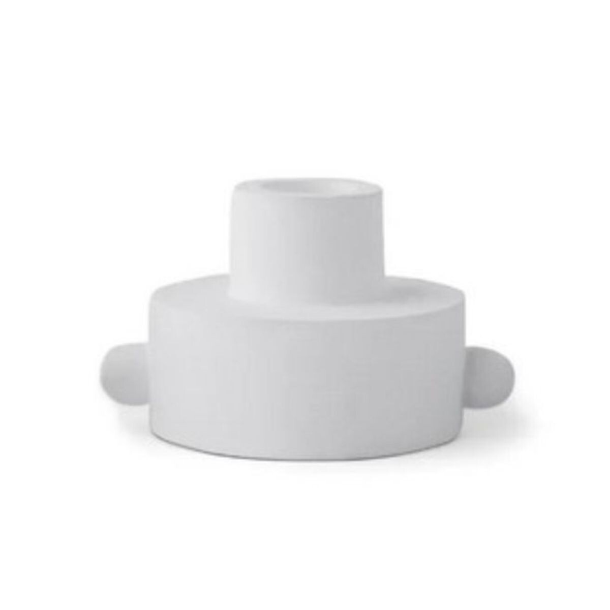 THA00 - Candelabro Porta Velas De Cerámica Dual - Blanco 
