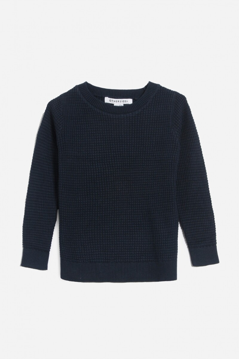 Sweater cuello redondo - Azul marino 