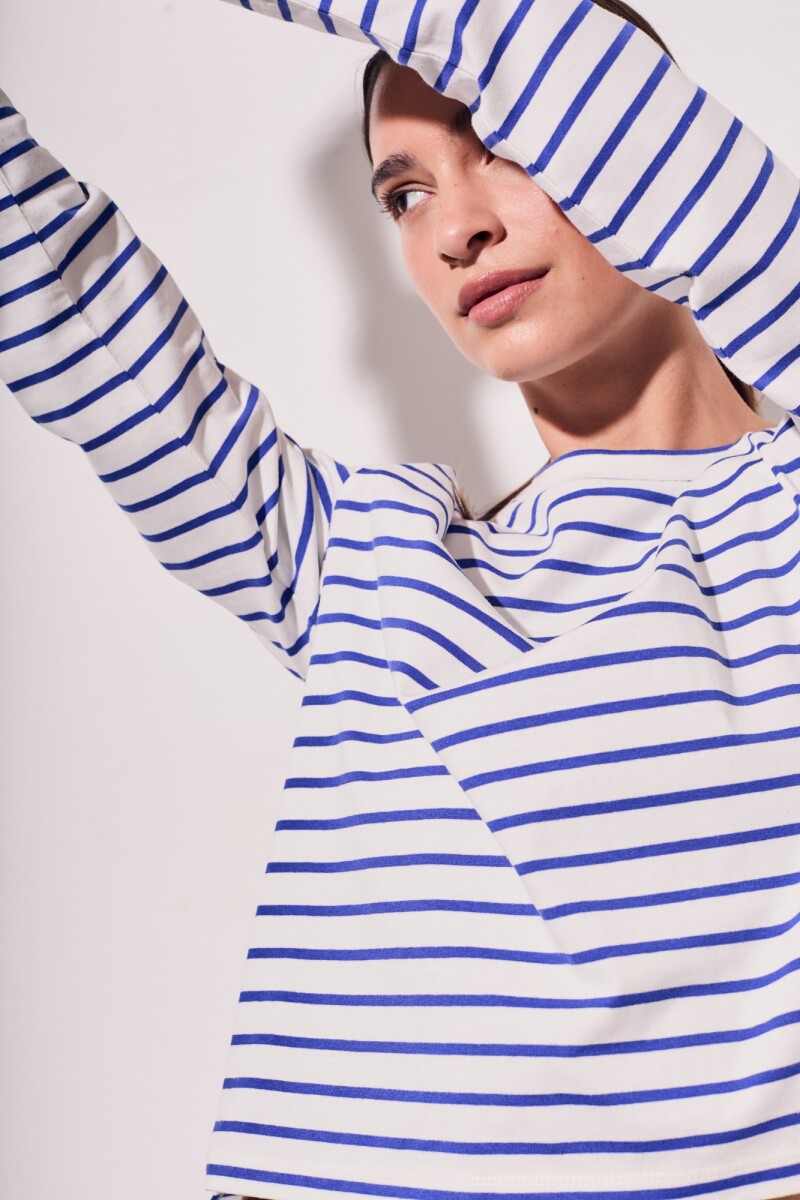 Remera Rayada Azul