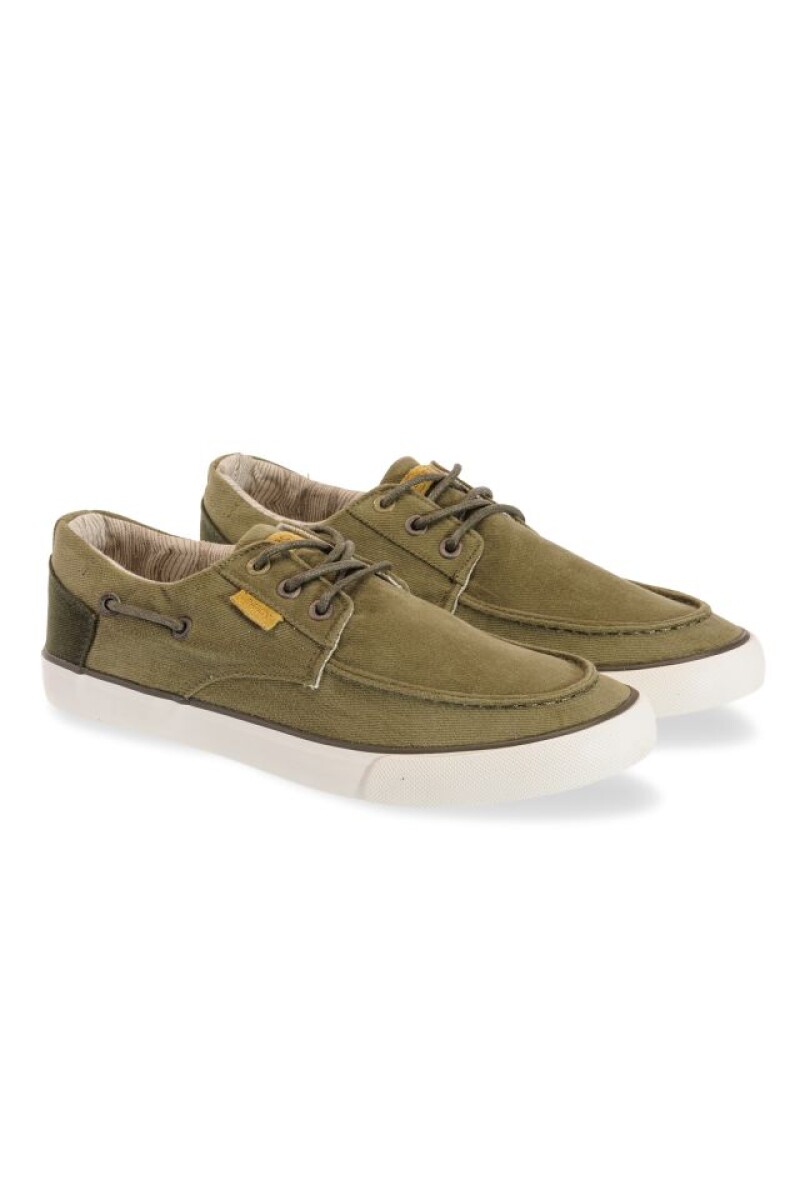 ZAPATO NÁUTICO EN CANVAS BICOLOR - Verde 