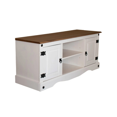 Rack 2 Puertas Línea Naturale 110 cm Blanco/Roble