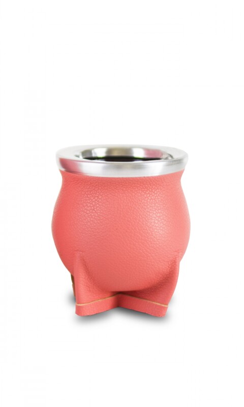 MATE DE CERÁMICA CHICO DELTA CORAL PINK GRANEADO FINO