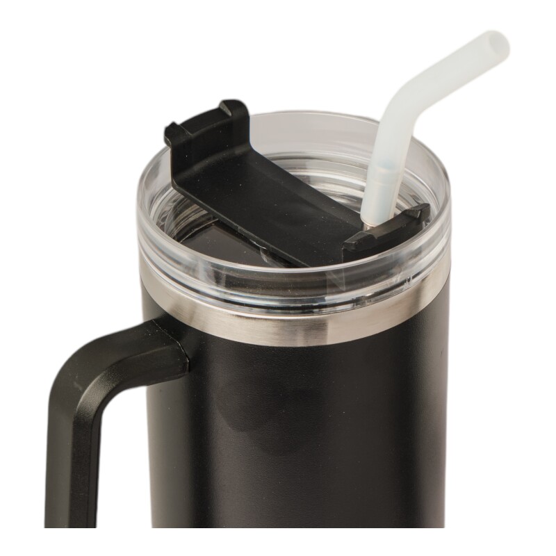 Jarra Vaso Terminico 1200ml Ac Inox y sorbete en Ac inox Negro