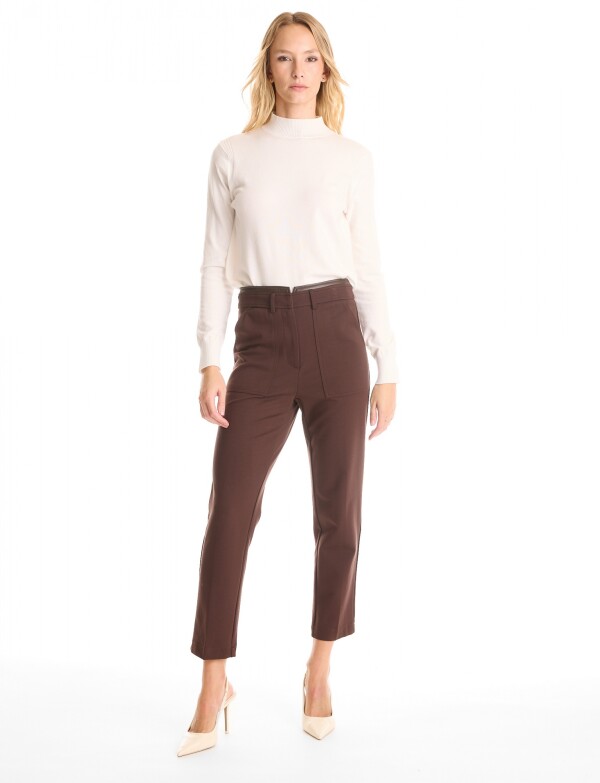 Pantalon Ankle MARRON