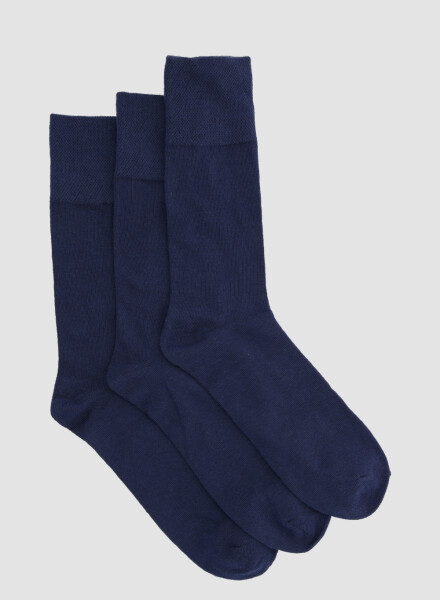 Pack x3 media lisa sujecion suave hombre Azul