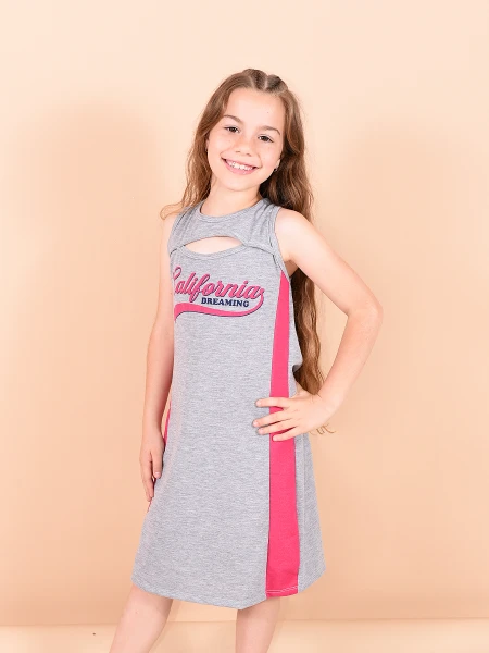 VESTIDO CALIFORNIA GRIS