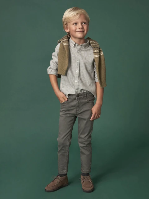 Pantalon 5 Bolsillos Gris Marengo