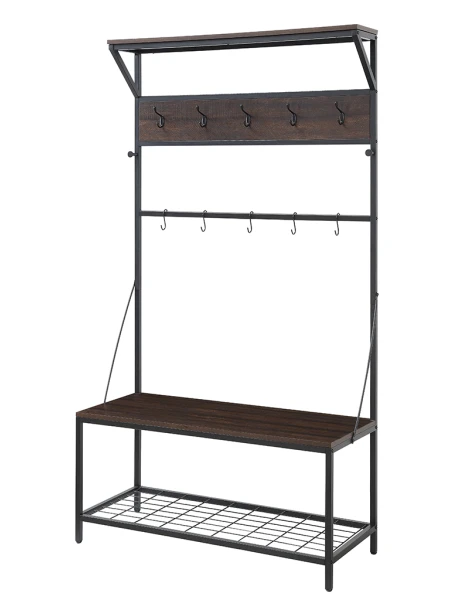 PERCHERO C/ESTANTES Y ZAPATERA METAL 99X40X181CM PERCHERO C/ESTANTES Y ZAPATERA METAL 99X40X181CM