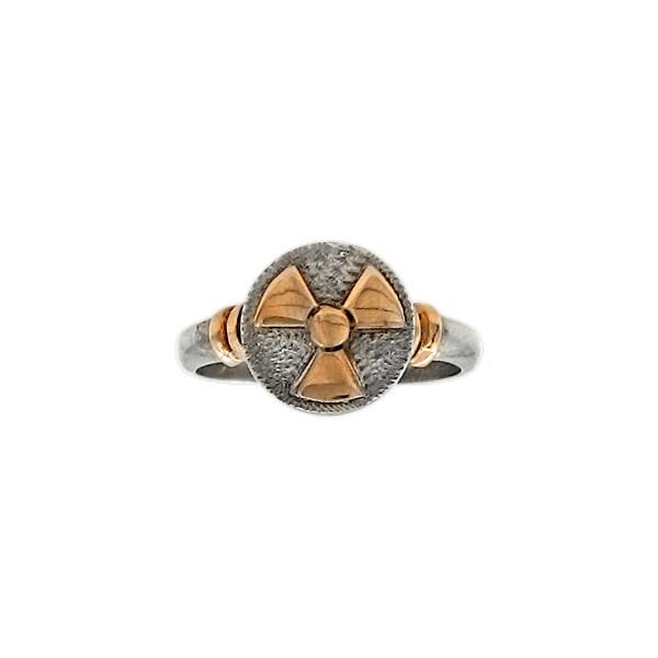 Anillo Profesión Radioterapia-Plata y Oro-Sin Piedra-AP5014 sinpiedra